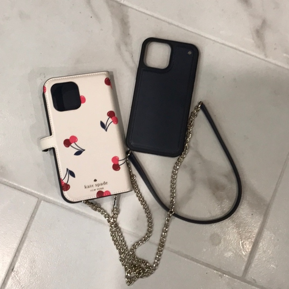 Kate Spade iPhone 13 Pro Max Magnetic Wrap Folio Case on a Chain crossbody